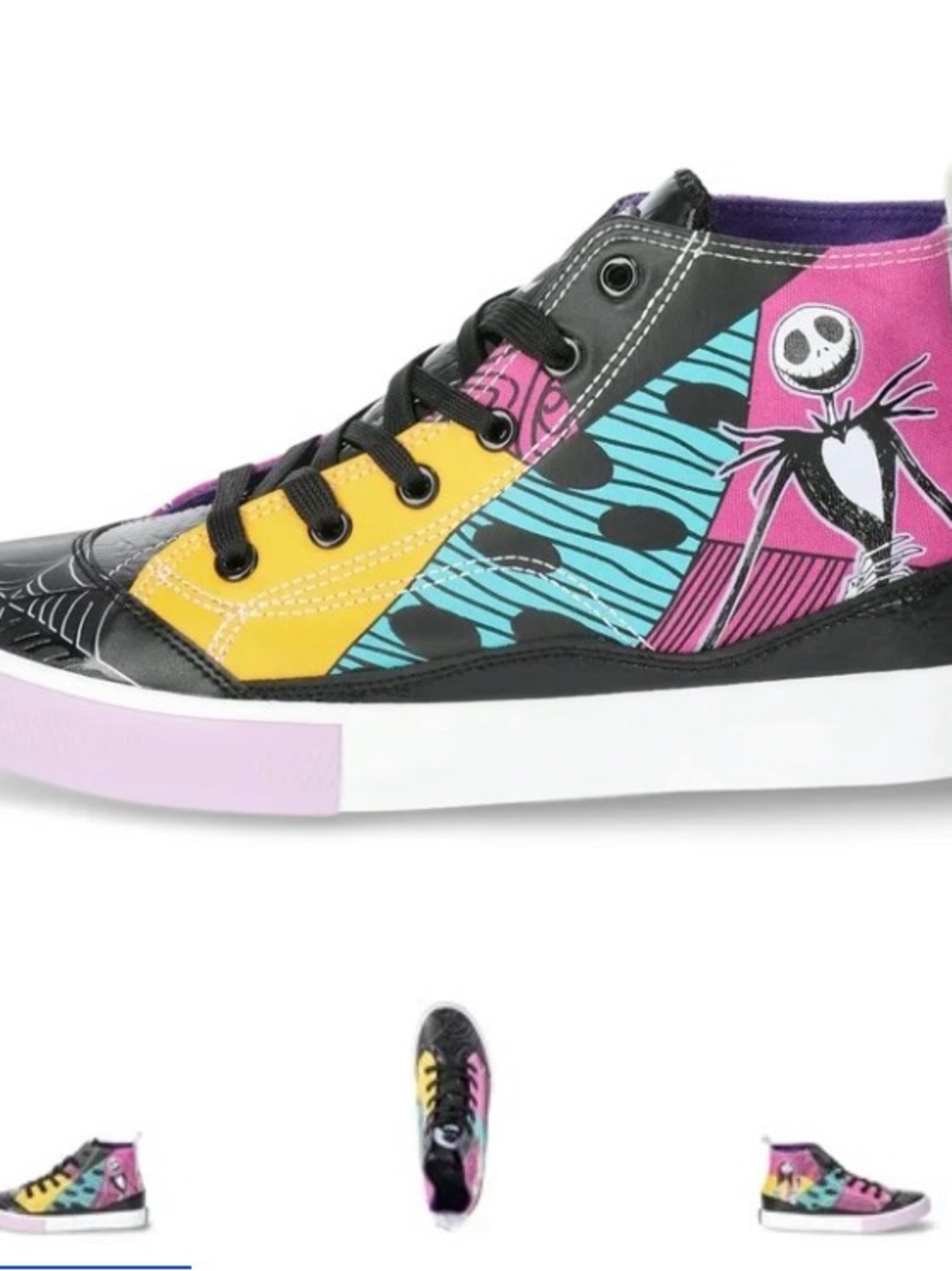 Women's Disney Nightmare Before Christmas High Top Lace Up sneakerJack Sally 6.5